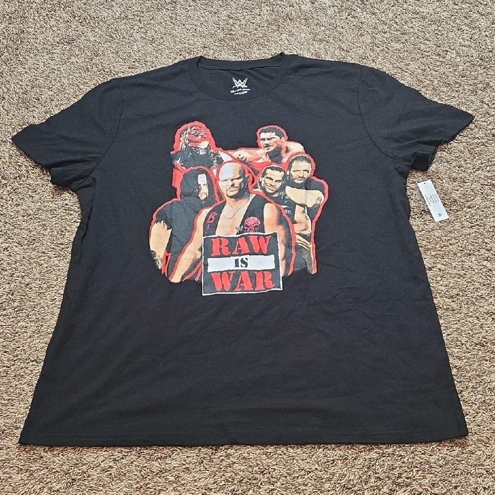 WWE Wrestling RAW is War Black 3XL 48/50 Plus Size Graphic Tee Shirt Top